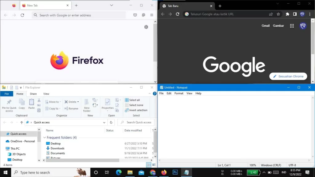 Cara Mudah Split Screen di Windows 10